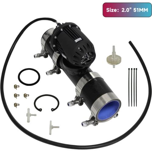 SSQV Blow Off Valve SQV4 BOV + 2" / 2.25" / 2.36" Alloy Flange Adapter Pipe Kit Black