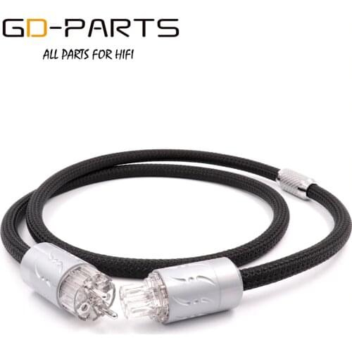 Viborg Hifi Audio Multistrand 5N Litz OFC Power Cord EU IEC320 Mains AC Power Cable PTFE Insulator Pure Brass Shielding 1.8M