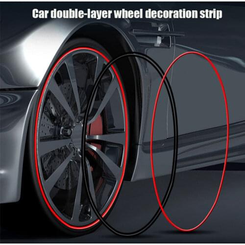 Wheel Rims Protectors Decor Strip Anti-Collision Ring Double-Layer Wheel Protection Ring Universal Tire Anti-Collision