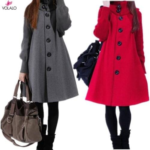 2021 New Women Coats Casual Woolen Long Coat Elegant Ladies Bating Full Sleeve Outerwear Scarf Collar Overcoat Female Jacket