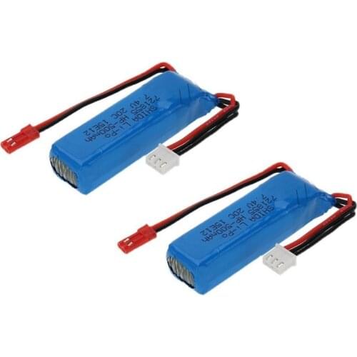 2pcs/Lot 7.4V 500mAh Li-po Battery for XK A160 Brushless RC Airplane Spare Parts A160.0018