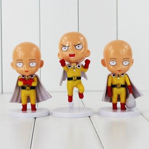 3Pcs/Lot Anime One Punch Man Saitama Sensei PVC Action Figure Model Collectible Toys Doll 11-12cm