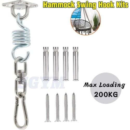 360° Rotation Swivel Hook 8mm Hammock Chair Swing 304 Stainless Steel Hanging Seat Accessories Indoor/Outdoor Securely Tool