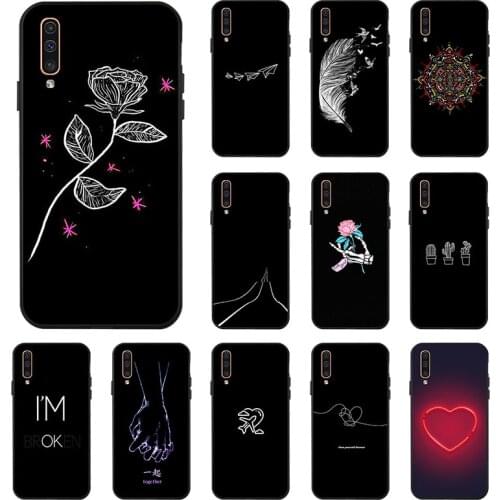 3D DIY Painted Case For Samsung A50 Case Silicon Black Case For Samsung Galaxy A40 A70 A60 A30 A10 A20 A20e A2 Core Cover Fundas