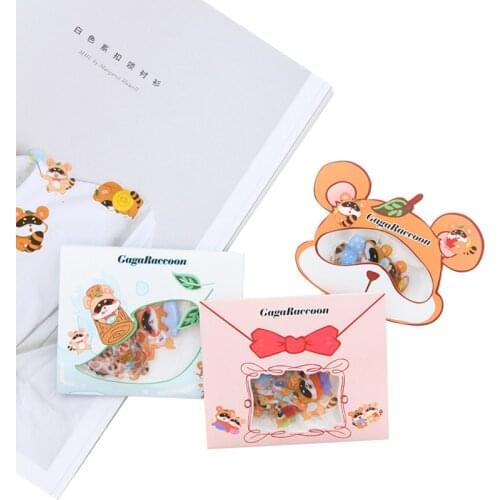 50 Pcs/lot GagaRaccoon Cute Small Raccoon PVC Stickers For Diary Scrapbook DIY Cartoon Scrapbooking label
