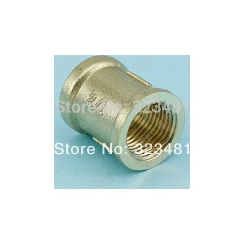 6pcs/lot Equal F1/2" Brass Straight Coupling Pipe Fittings Double Female Pipe Fittings Free Shipping