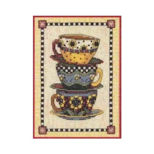 7-DIM 6796 Stacked Cups cross stitch 11CT 18ct 14ct cotton thread embroidery DIY handmade needlework