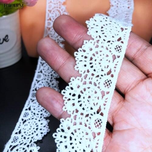 20yard 3.5cm Sewing Trim African Lace Fabric Water Soluble Milk Silk Embroidery Curtain Wedding Accessories Housewear Furnishing