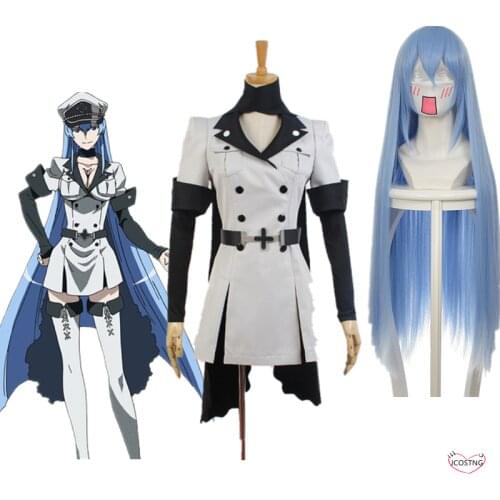 Anime Cosplay Akame Ga KILL Esdeath Empire General Apparel Full Set Uniform Outfit Cosplay Costume Halloween Party Costume