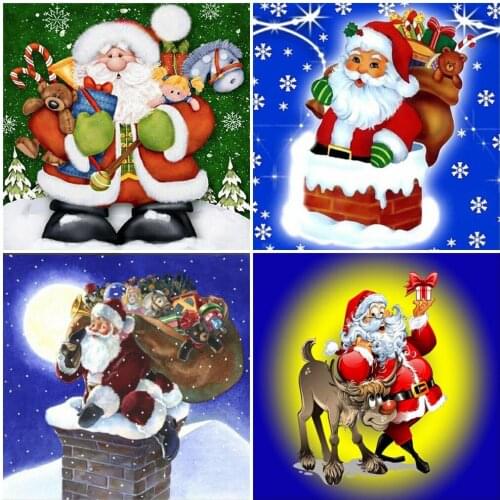 AZQSD 5D Diy Diamond Painting Santa Claus Portrait Mosaic Diamond Embroidery Winter Christmas Festival Needlework Gifts