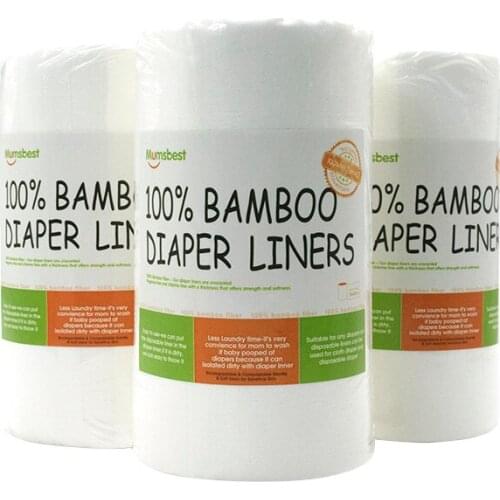 1 Roll Bamboo Flushable Liner,100 Sheets/Roll Biodegradable Disposable Baby Nappy Changings For 3-36 Months, 3-15 Kg