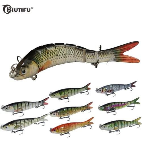 BIUTIFU 8 Segment Sinking Wobbler Fishing Lure Crankbait Swimbait 13.5cm 25g Hard Artificial Bait Full Swim Layer For Bass Trout