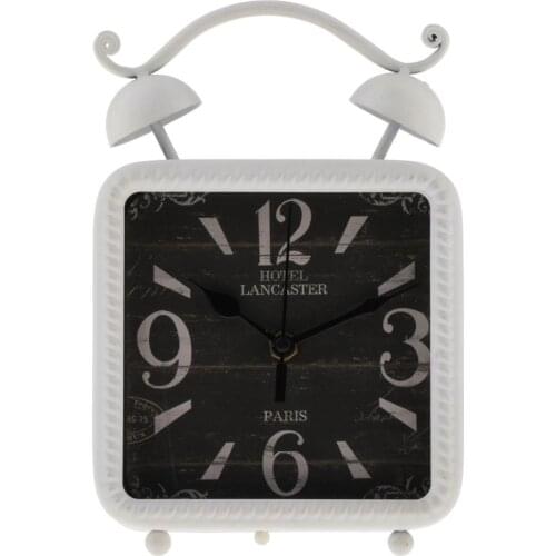Retro Shabby Chic Clock Large Time Display Clock Metal Shell Decorative