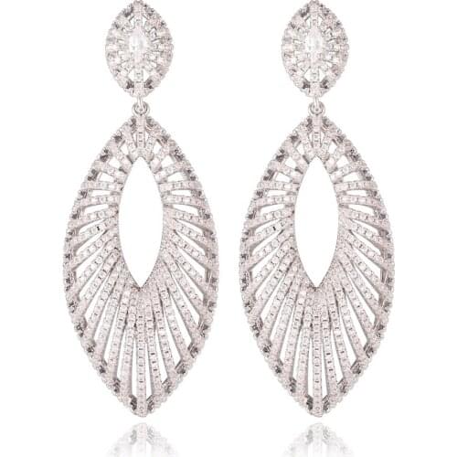 GrayBirds Exquisite Gorgeous Luxury Earrings For Wedding Women Anniversary Gifts For Lady Imitation Rhodium Plated MLE107