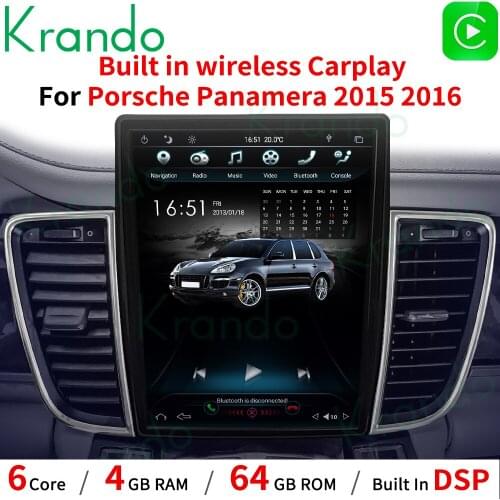 Krando Android 9.0 4G 10.4'' Tesla Screen Car Radio Multimedia Audio Player For Porsche Panamera 970 G1 2011-2016 GPS Carplay