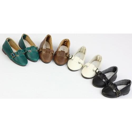 BJD doll shoes Suitable for 1/6 size YOSD fashion vintage T-shaped shoes flat leather doll accessories
