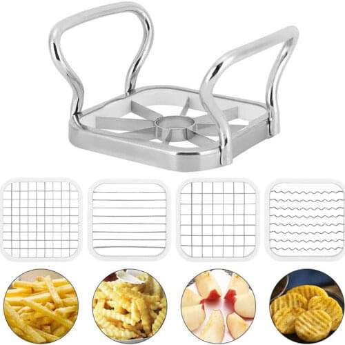 Multifunctional 5 In 1 Fruit Vegetable Slicer Stainless Steel Potato Apple Cutter Fries Making Tool Kitchen Tools Accessories