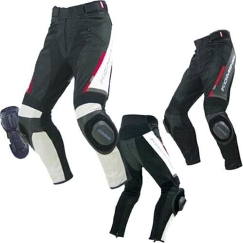 KOMINE PK - 717 Motorcycle Cycling Pants Spring And Summer Breathable Mesh Material With Leather Cycling Racing Trousers