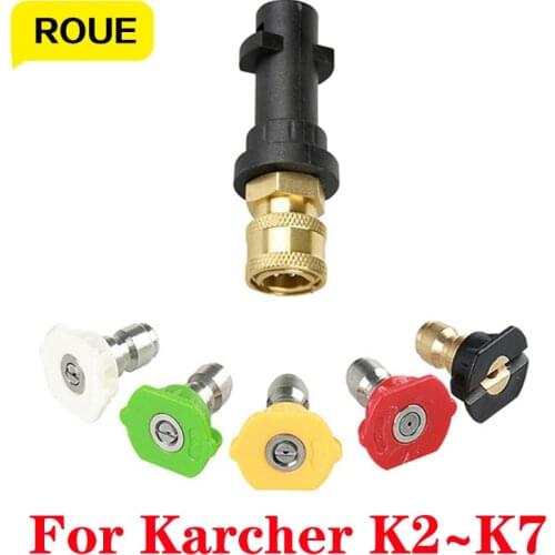 High Pressure Washer 1800psi Cleaning Parts 1/4" Quick Plastic Plug Connector Spray Five-color Nozzle for Karcher K2K3K4K5K6K7