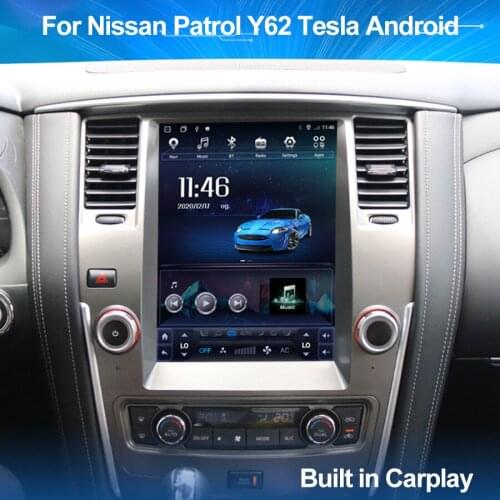 128GB ROM Tesla Screen Multimedia Video Player Car Radio For Nissan Patrol Y62 Android GPS Autoradio CARPLAY Stereo Black Wood