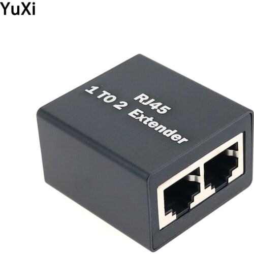 New 1 to 2 RJ45 Network Dual-Pass Mini Network Connector Portable Female To Female Ethernet LAN Connection Adapter Extender