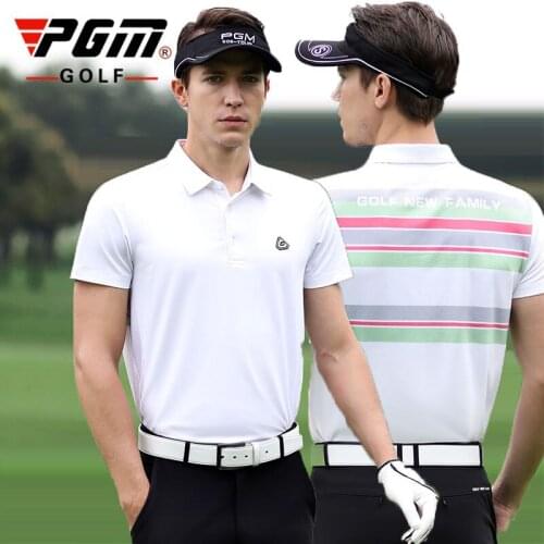Pgm Men Short Sleeve Golf T-Shirt Badminton Running Soccer Jerseys Sports Golf Tops Breathable Men Shirt M-XXL