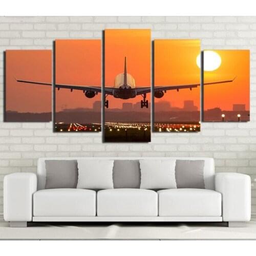 5 Pieces Airplane Sunset Diamond Painting Full,Diamond Embroidery,3d picture,Cross Stitch,Diamond Mosaic,Still life,home decor
