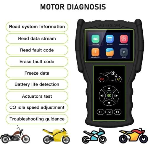 Newest Motorcycle Diagnostic Tool for Kawasaki Yamaha Suzuki Honda KTM Motorbike Multi Language Motor Auto Scanner OBD