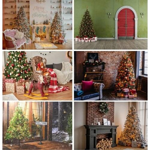 SHENGYONGBAO Christmas Photography Background Christmas Tree Backdrop for Photo Studio Baby Portrait Photocall 20107HSD-05