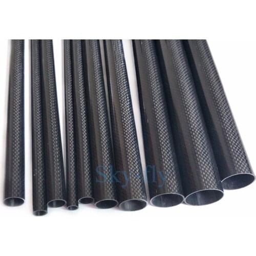 2pcs Roll Wrapped Carbon Fiber Tube 3K Glossy surface Dia 10mm 12mm 14mm 16mm 18mm 22mm 24mm 26mm 28mm 30mm 32mm Length 500mm