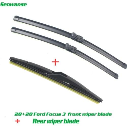 Senwanse Front and rear Wiper Blades For Ford Focus 3 2011-2017 Windshield Windscreen wiper blade 28"+28"+12"