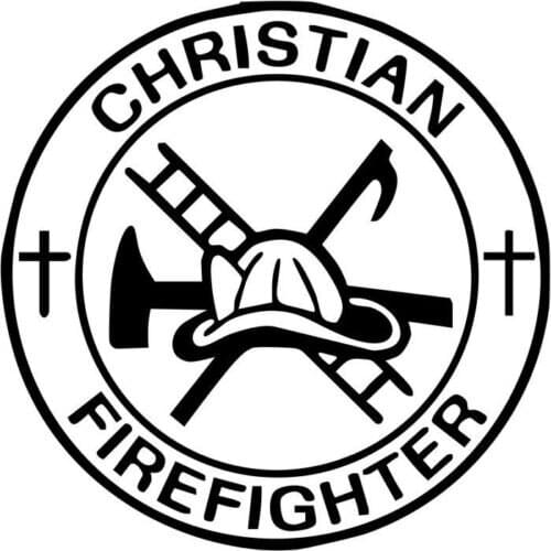 For Christian Firefighter Symbolic Decal Sticker Car Window- 5" Wide