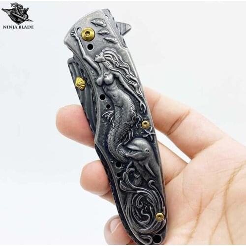 The Little Mermaid Jackknife Daughter of the Sea Foldable Pocket Knife Camping EDC Utility Ninja Blade