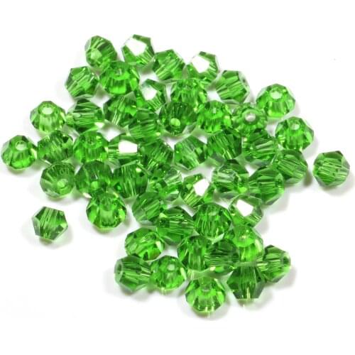 200Pcs Crystal Beads Bicone Shape Glass Bead Loose Beads For Jewelry Making Charms Bracelet DIY Necklace Earring Size 4mm