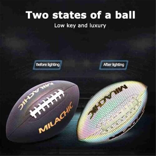 NO.3 NO.6 NO.9 Luminous Fluorescent Reflective Rugby Rugby Luminous Pu American Standard Game Training Ball