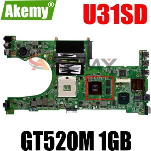U31SD GT520M 1GB N12P-GV-B-A1 Mainboard For ASUS U31S U31SD U31SG laptop motherboard 60-N4LMB2000-C01 100% Tested Free Shipping