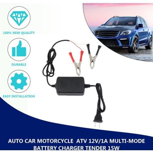 Universal Portable Multi-mode Battery Charger Auto Car Charger Motorcycle ATV DC12V/1A 15W Smart Fast Battery Charger