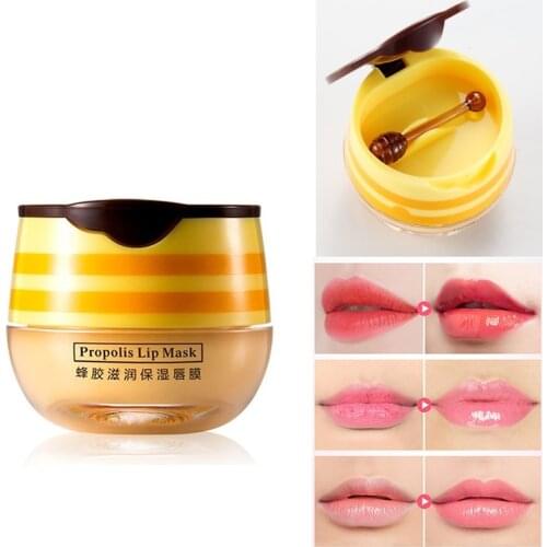 Honey Jar Shape Moisturizing Lip Balm With Lips Brush Nourishing Anti-wrinkle Anti-cracking Repairing Lip Care Sleep Mask TSLM1