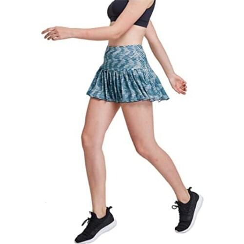 Women High Waist Pleated Sports Tennis Dance Fitness Print Female Tennis Running Skort Skirt Active Athletic Yoga Fitness Skirts