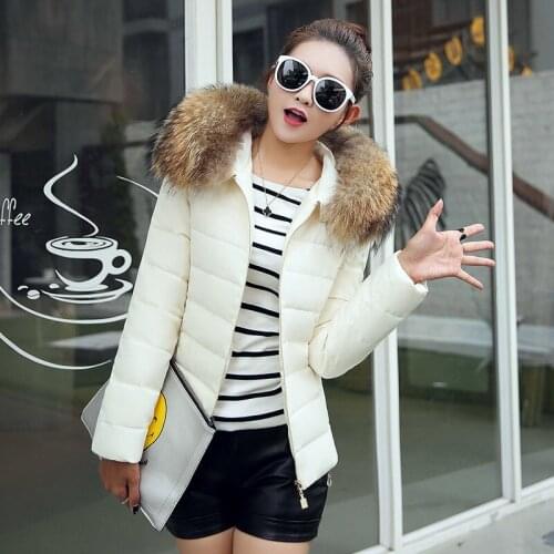 Winter 2020 women cotton coat Raccoon Removable collar coat Outwear Padded Cotton Lady slim parkas plus size 3XL YYJ0028