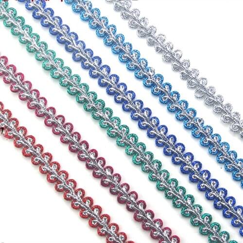 YACKALASI Gold Braided Lace Appliqued Crochet Band Trims Vintage Cosplay Costumes Appliqued Sewing Apparel Ribbon 1CM