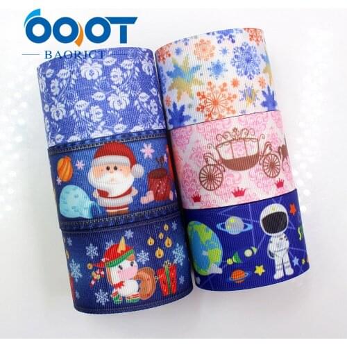 1-1/2'' 38mm Christmas cartoon Printed grosgrain ribbon , 10 yards DIY handmadeHair accessories Material wedding gift wrap