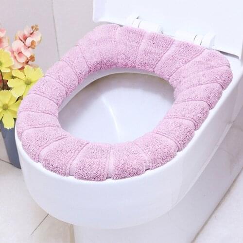 1PC Hot Sale Comfortable Velvet Coral Bathroom Toilet Seat Cover Washable Closestool Standard Pumpkin Pattern Soft Cushion