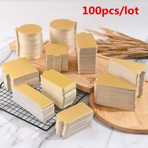 100pcs/set Cake gasket baked western style small gold caddy bread cushion mousse gold bottom gasket Cake Decoration Tools molds