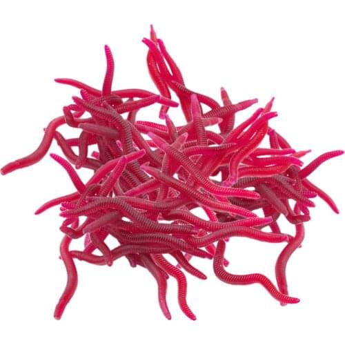 100pcs/Pack Fishing Worms Soft Earthworm Fishing Bait Lures Fishing Supplies Fishing Tools