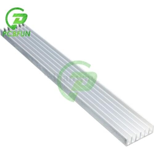 2PCS Aluminum Heat Sink LED Power IC PC Heat Sink 150x20x6mm Cooling Fin Silver-White