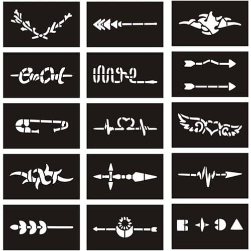 24 Designs/set Henna Tattoo Stencil For Men Women Body Legs ARM Hands Glitter Tattoo Stencil Airbrush Tattoo Template
