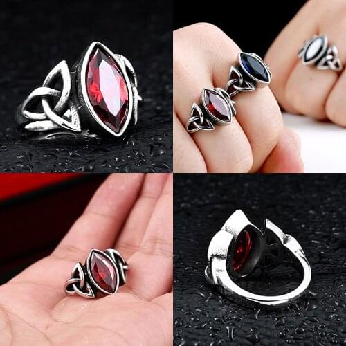 316L Big CZ Knots Mens Calvarium Punk Vintage Ring Gothic High Quality Stainless Steel Biker Rings Motorcycle jewellery