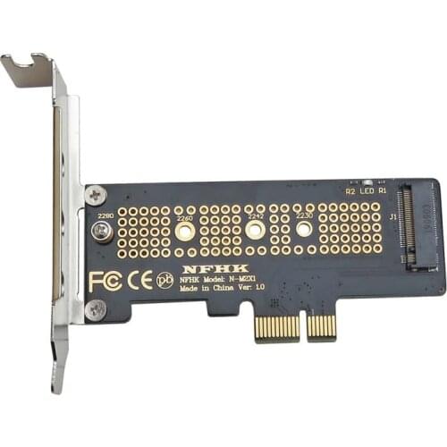 NVMe PCIe M.2 NGFF SSD to PCIe x1 Adapter Card PCIe x1 to M.2 Card with Bracket PCI-E M.2 Adapter for 2230 2240 2260 2280 SSD M2