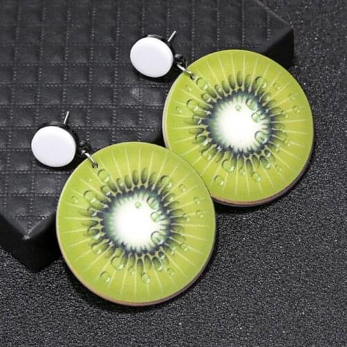 Acrylic Strawberry Kiwi Fruit Drop Earrings Personality Women Jewelry